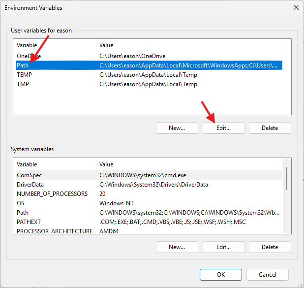 選擇 Path，編輯